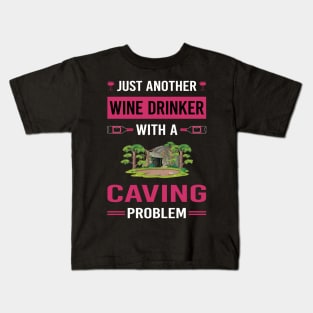 Wine Drinker Caving Caver Spelunking Spelunker Speleology Kids T-Shirt